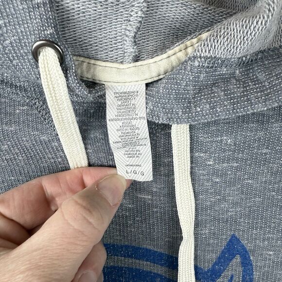 Vtg Retro Duke Blue Devils Hoodie Mens L Gray NCAA Basketball Thermal Pullover - Picture 2 of 5